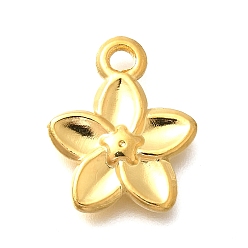 Real 18K Gold Plated 304 Stainless Steel Pendants, Flower Charms, Ion Plating(IP), Real 18K Gold Plated, 16.5x13.5x2.5mm, Hole: 2mm