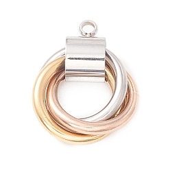 (52) Непрозрачная лаванда Вакуумное покрытие pvd 304 подвески из нержавеющей стали, трициклический, разноцветные, 20x16x7 мм, отверстие : 1.8 мм