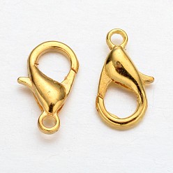 Golden Zinc Alloy Lobster Claw Clasps, Parrot Trigger Clasps, Cadmium Free & Lead Free, Golden, 12x6mm, Hole: 1.2mm