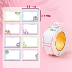 Разноцветный 350 водонепроницаемые наклейки из ПВХ, самоклеящиеся этикетки самоклеящиеся наклейки, прямоугольные, красочный, 67x29 мм