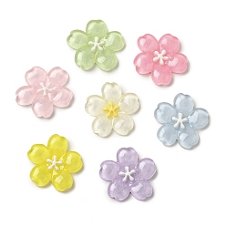 Цветок Смола декодирует кабошоны, разноцветные, цветок, 27x29x5 мм