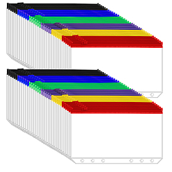 Color mezclado 6 piezas 6 colores bolsas de almacenamiento de PVC, Rectángulo, color mezclado, 108x170x0.2 mm, agujero: 5 mm