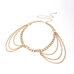 Золотой Цепочка из сплава с кисточками из монеты, многослойная, на талию, на живот, для женщин, золотые, 1170 мм