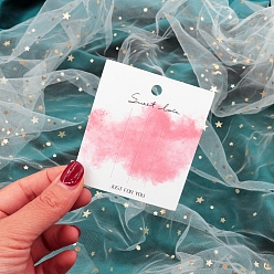 Pink 100карточки для демонстрации ювелирных изделий на бумаге с облачной печатью, для демонстрации заколок для волос, прямоугольные, розовые, 7.2x6.3 см