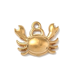 Золотой 304 подвески из нержавеющей стали, крабовые прелести, золотые, 11x13x3 мм, отверстие : 1.2 мм
