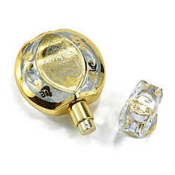 Leichtes Khaki Parfümflaschen aus Glas mit Goldprägung, Spa-Aromatherapie ätherisches Öl leere Flasche, leichtes Khaki, 10.8x7.6 cm