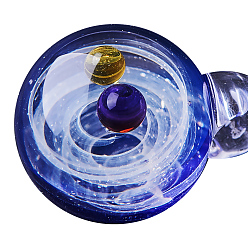 Синий Сделай сам ювелирные изделия галактика вселенная изготовление бусы, с подвесками в технике лэмпворк с золотым песком ручной работы, полированные кожаные шнуры из натуральной кожи, латунная змеиная цепь и картонная шкатулка, синие, 82x70x35 мм