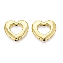 Golden UV Plating Acrylic Bead Frame, Heart, Golden, 26x28.5x5mm, Hole: 2.5mm