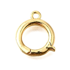 Настоящее золото 18K Латунь раз по сравнению с застежками, без кадмия, без никеля и без свинца, кольцо, реальный 18 k позолоченный, 13x11x2 мм, отверстие : 1.4 мм