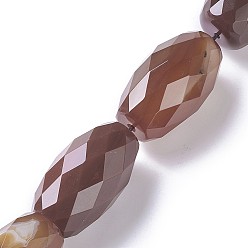 Carnelian Natural Carnelian Beads Strands, Faceted, Oval, 45~47x25~27mm, Hole: 2mm, about 4pcs/strand, 7.08 inch(18cm)