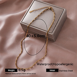 Golden European 304 Stainless Steel Box Chain Necklaces for Women, Golden, Golden, 15.75 inch(40cm)