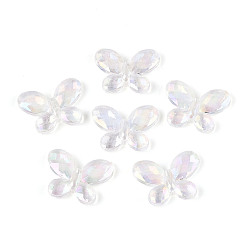 Прозрачный АВ Прозрачные акриловые бусины, AB цвет, граненые, бабочка, ясно AB, 20x27.5x5 мм, отверстие : 1.8 мм, Около 300 шт / 500 г