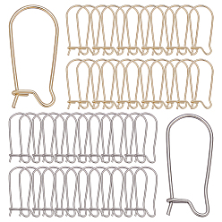 (52) Непрозрачная лаванда 170 шт. 2 стили 304 фурнитура для сережек-колец из нержавеющей стали в форме почки, разноцветные, 20x9x0.7~2 мм, штифты : 0.6~0.7 мм, 85 шт / стиль