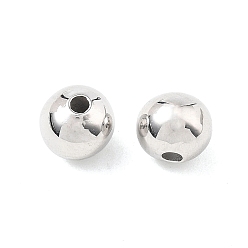 Real Platinum Plated SHEGRACE Brass Beads, Round, Cadmium Free & Nickel Free & Lead Free, Real Platinum Plated, 5.5x6mm