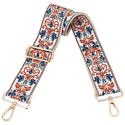 Седло Коричневый Регулируемые лямки для сумки из хлопка с вышивкой в этническом стиле, замена ремня сумки, седло коричневый, 1300x50 мм