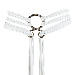Blanc 1 ceintures en simili cuir PU, avec fermoir en alliage, ceinture, gris anthracite, blanc, 77x54x4mm