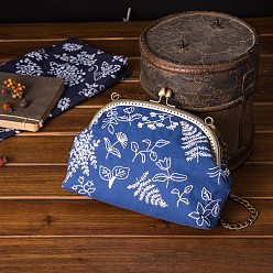 Лист Набор для вышивки сумочки своими руками, включая иглы для вышивания и нитки, хлопковая фабрика, пластиковые пяльцы для вышивания, лист, 200 мм