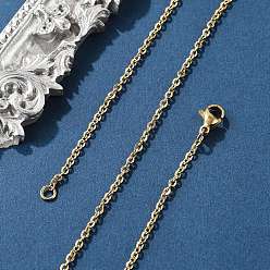 Золотой 304 из нержавеющей стали кабель цепи ожерелье решений, с карабин-лобстерами , вакуумное покрытие pvd, золотые, 19.7 дюйм (50 см), 2 мм