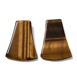 Тигровый глаз Природных тигровый глаз подвески, фанатские прелести, 40x28~30x7.5~10 мм, отверстие : 3~3.5 мм