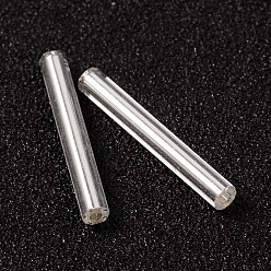 Silver Glass Bugle Beads, Silver, 21~25x2~3mm, Hole: 0.5~1mm, about 1900pcs/one pound