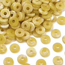 Золотистый Европейский бусы акриловые, диск, большое отверстие шарик, золотые, 15x3.5 мм, отверстие : 5 мм, Около 800~830 шт / 500 г