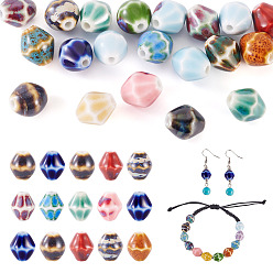 (52) Непрозрачная лаванда 20шт. фарфоровые бусины ручной работы, ромб, разноцветные, 11.5x10 мм, отверстие : 2 мм