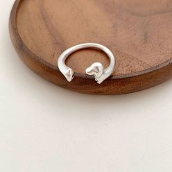 Серебро Латунные манжеты с открытыми кольцами, собака, серебряные, 15~20 мм