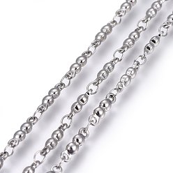 Stainless Steel Color Tarnish Resistant 304 Stainless Steel Link Chains, Soldered, Stainless Steel Color, 9.5x2.5x2mm