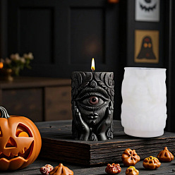 Column Хэллоуин силиконовые формы, формы для свечей, формы для литья гипсовой смолы, готическом стиле, таинственные глазные амулеты, колонка, 108.8x80x79.6 мм, внутренний диаметр: 61~66x61~66 мм