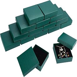 Темно-серый Картонная коробка, крышка с защелкой, с губчатым ковриком, коробка ювелирных изделий, квадратный, темно-серый, 9.1x9.1x3.2 см