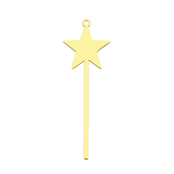Золотой 201 подвески из нержавеющей стали, лазерная резка, вакуумное покрытие pvd, звезда, золотые, 35x12x1 мм, отверстие : 1 мм