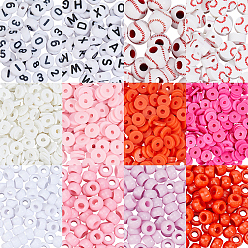 (52) Непрозрачная лаванда Наборы для самостоятельного изготовления, включая полимерную глину, акриловые и пластиковые бусины, разноцветные, 11.5x10.5 мм, отверстие : 4 мм