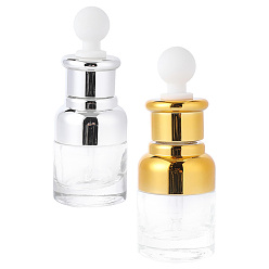 (52) Непрозрачная лаванда 2 шт. 2 цвета пустые стеклянные флаконы-капельницы, для эфирных масел для ароматерапии лабораторный химический, с пластиковой крышкой, многоразовая бутылка, разноцветные, 10x3.8 см, емкость: 20 мл (0.68 жидких унций), 1 шт / цвет