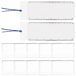 Прозрачный Ahademaker 10 шт. ПВХ пластиковые портативные увеличительные линзы размером с кредитную карту, с линейками лупы 2шт. ПВХ 3х., прозрачные, 85~190x55~65 мм