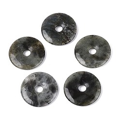 Лабрадорита Натуральный лабрадорита большие подвески, подвески в виде пончиков/пи-дисков, 49~50.5x6.5~8 мм, отверстие : 9~11 мм