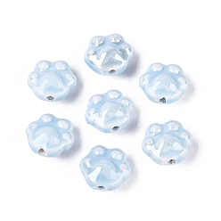 Light Blue Handmade Porcelain Beads, Bright Glazed Porcelain, Claw, Light Blue, 12.5~13.5x14~15x8~9mm, Hole: 1.6~2mm