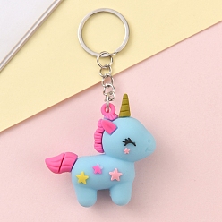 Темно-Голубой Пластиковая цепочка из пвх, мультфильм unricorg, глубокое синее небо, кулон: 5x5 см