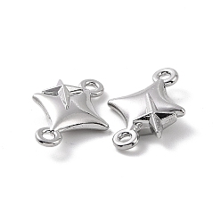 Platinum Rack Plating Alloy Connector Charms, Star Links, Platinum, 12x17.5x4mm, Hole: 1.5mm