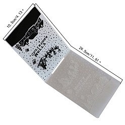 Black Transparent Plastic Embossing Template Folders, For DIY Scrapbooking/Photo Album Decorative/Embossed Paper, Stamp Sheets, Black, Black, Fold: 14.5x10.5cm, Unfold: 29.5x10.5cm