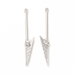 Платина Стойки обшивки сплава большие кулоны, без кадмия, без никеля и без свинца, очарование меча, платина, 59x9x5 мм, отверстие : 1.5 мм