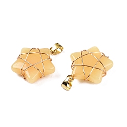 Белый Навахо Подвески lampwork, подвеска-звезда в виде медной проволоки, золотые, навахо белый, 22.5x19.5x8 мм, отверстие : 2.5~4x6 мм