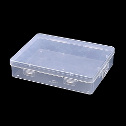 Прозрачный Прозрачные пластиковые ящики для хранения, прямоугольные контейнеры для бисера с откидной крышкой, прозрачные, 11x7.5x3.1 см, Внутренний диаметр: 9.5x7 cm