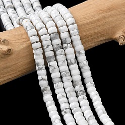 Говлит Натуральный хаулит хейши бисер нить, граненые, рондель, 4x2 мм, отверстие : 1 мм, около 161 шт / нитка, 14.76'' (37.5 см)