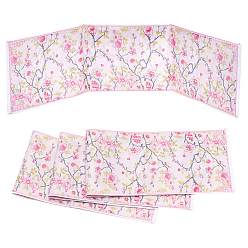 Hot Pink Printed Plastic Chinoiserie Mahjong Card Protector Cover, Rectangle & Flower Pattern, Hot Pink, 162x134x3.5mm