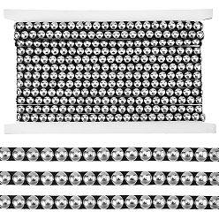 Stainless Steel Color 1Pc 201 Stainless Steel Nailhead Trim, Hot Fix Metal Iron-on Convex Dome Nailhead Trim, Flat Round, Stainless Steel Color, 8x3.5mm, about 6yards/pc
