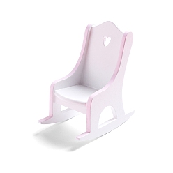 Pink Кресло-качалка из мдф-панели миниатюрные украшения, аксессуары для кукольного домика с микро-ландшафтом, притворяясь опорными украшениями, розовые, 70x45x110 мм