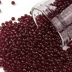 (5D) Transparent Garnet Круглые бусины toho, японский бисер, (5 г) прозрачный гранат, 11/0, 2.2 мм, отверстие : 0.8 мм, о 1110шт / бутылка, 10 г / бутылка
