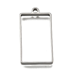 Rectangle 304 подвески из нержавеющей стали, прямоугольные, 31x17.5x3 мм, отверстие : 2 мм