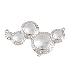 Нержавеющая Сталь Цвет 304 нержавеющей стали ссылки люстра компонент, несколько круглых ссылок, без потускнения, цвет нержавеющей стали, 26x43x3 мм, отверстия : 1.5 mm и 1.4 мм