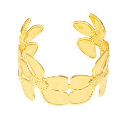 Light Gold Iron Flower Cuff Bangles for Women, Light Gold, Inner Diameter: 2.17 inch(5.5cm)